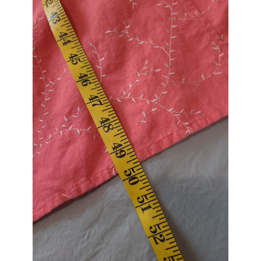 Denim & Co. Coral Linen Blend Embroidery Midi Dress Modest Women SZ M casual - Picture 10 of 12